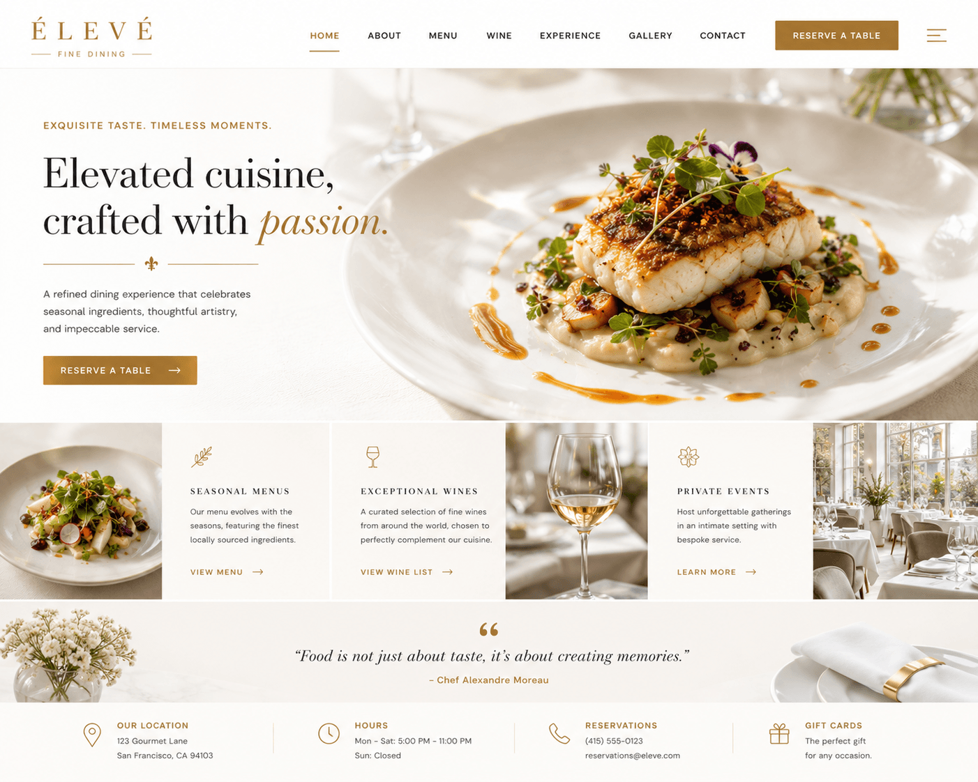 Dine Fine template preview
